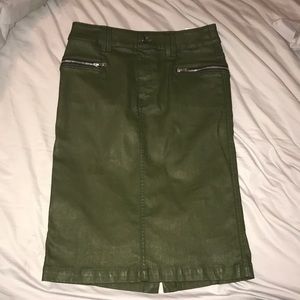 Jeather Olive Pencil Skirt